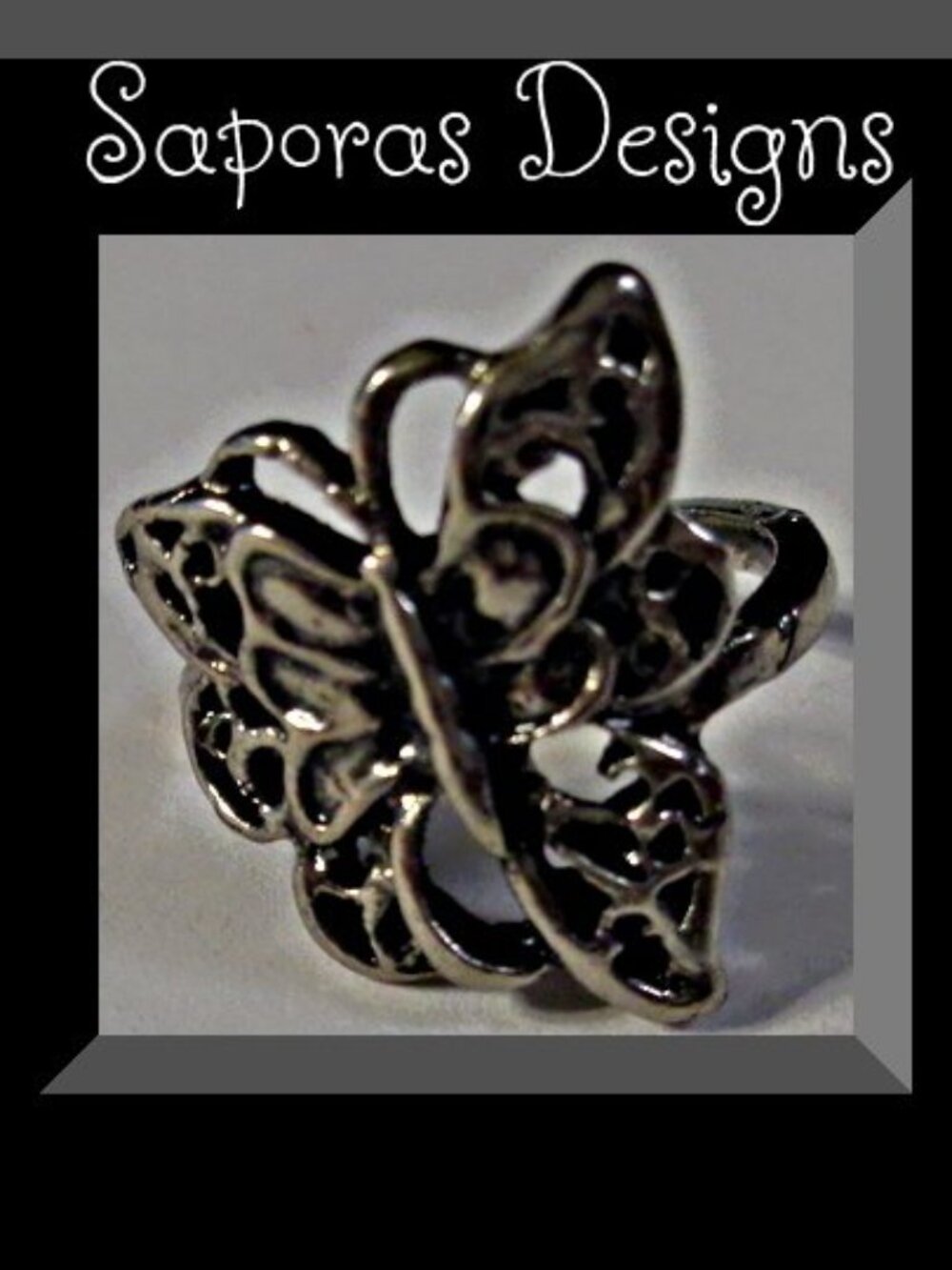 Vintage Theme Butterfly Design Ring Size 5.5